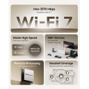 BE3600 HyperLink WiFi 7 Maršrutētājs Duālais Joslas Gigabit Ports 4x5dBi VPN MLO WPA3 Balts Cudy WR3600E