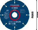 Cietmetāla disks 115 x 1 x 22,23 mm, Mazām leņķa slīpma&scaron;īnām EXPERT CARBIDE MULTI WHEEL GRIEZĒJDISKS, 2608901188 BOSCH