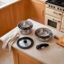 Russell Hobbs Virtuves piederumu komplekts RH04041, sudraba, nerūsējo&scaron;ais tērauds, noņemams rokturis, 8 pannas