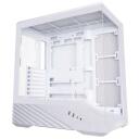 Lian Li Korpus G99.V100RW.01, Midi Tower, balta, 3x 120mm &scaron;oninių ventiliatorių, 1x 120mm galinio ventiliatoriaus, 420mm GPU