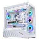 Lian Li Korpus G99.V100RW.01, Midi Tower, balta, 3x 120mm &scaron;oninių ventiliatorių, 1x 120mm galinio ventiliatoriaus, 420mm GPU