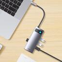 Baseus dokas WKWG070013, 4x USB 3.0, 5V / 3A, 5Gbps, aliuminio lydinys, kompakti&scaron;kas, pilkas