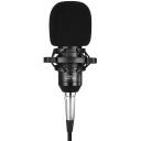 Media-Tech studijos ir transliacijos mikrofonas MT397S, 179g, 2.4m, 150&Omega;, 14-20000Hz, reguliuojamas stovas, pop filtrai