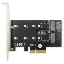 Digitus M.2 NGFF/NVMe SSD PCI Express kaart DS-33170, 2x M.2 SATA, 1x SATA, 6 Gbps, PCIe 3.0