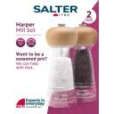 Salter Sāls un piparu dzirnaviņas BW12949BEU7, manuāla, caurspīdīga, 17,8x6,7x6,7cm, liela ietilpība, regulējams malums