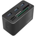 Logilink Mini-doks CR0046, 3x USB 3.0 Type-A, SD, microSD, M2, MS, CF, 5 Gbit/s, Plug-and-play