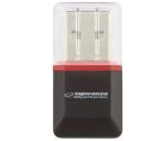 Esperanza atmiņas kar&scaron;u lasītājs EA134K, USB 2.0, 1 slots, microSD/microSDHC, 480 MB/s