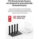 Zte Ruuter T3000 IDU, 4x10/100/1000 Mbit/s, 256 Wi-Fi kasutajat, WPA2/WPA3, 5 GHz, EasyMesh