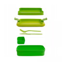 Пищевой контейнер прямоугольный со столовыми приборами 1,4л Lunch&Go зеленый 0800768C52 Curver