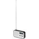 Adler Digitaalne raadio PLL AM/FM AD 1907, 40 eelnevalt seadistatud jaama, Laetav 600 mAh, LCD ekraan, Valge/Must