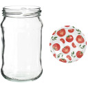 300ml twist off jar with coloured lid Ø66 - 6 pcs. BROWIN 132305, glass, 300ml
