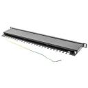 Lanberg Patch paneel 24 porti PPS5-0024-B, 0.5U, 19", CAT.5E, varjestatud, must, 24 RJ-45