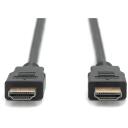 Digitus HDMI kabelis ar Ethernet AK-330107-030-S, 3 m, melns, veidots, 30 AWG