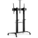 Digitus Stends DA-90452, 70-120", 140 kg, 2 plaukti, 4 ratiņi, VESA 1000x600, matēts melns