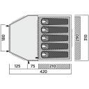 Easy Camp Палатка для семьи Kinn 5 120489, 10.3 кг, 420 см, 310 см, 190 см, 5 мест, 1 вход, 1 тамбур, 3000 мм, 3000 мм