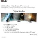 Club3D док-станция CSV-1565 100W, 1x HDMI 4K60Hz, 1x DP 4K60Hz, 1x VGA 1920x1080@60Hz, 2x USB-C, 5x USB-A, 1x RJ-45, аудио порты