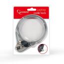 Gembird Kaabli lukustus LK-K-01, 1.8m, 4mm, v&otilde;ti, 2 v&otilde;tit, h&otilde;bedane, PVC, teras