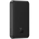 Baseus Magnetinis Mini Powerbank P10022107113-00, 5000 mAh, 20 W, USB Type C, juodas, belaidis įkrovimas, su indikatoriumi