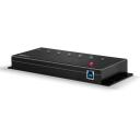 Lindy USB keskjaam 43128, 7 USB 3.0 porti, 1 USB 3.0 t&uuml;&uuml;p B, 0.8m USB A-B kaabel, toiteadapter