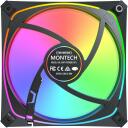 Montech Вентилятор корпуса RX120 PRO BLACK, 120mm, 12V, 1600RPM, 1.63mmH2O, HDB, 20 светодиодов, RGB контроллер в комплекте