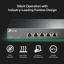 TP-Link TL-SX105 5-uostų 10G/Multi-Gigabit unmanaged jungiklis 5&times;10 Gbps RJ45 100 Gbps perdavimo talpa fanless Juodas