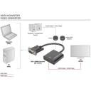 Digitus VGA-HDMI muundur DA-70473, 1920 x 1080p, 1 x HDMI, 1 x D-Sub 15pin, 1 x 3,5 mm minijack, USB toide