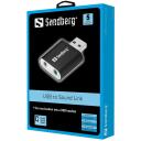 Sandberg USB heliliides 133-33, 2.0 kanalit, USB, 1x3.5mm jack, 2x3.5mm jack, RoHS vastavus, kiire k&auml;ivitamise juhend