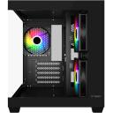 FSP Korpuss S140-BA, 2x2.5"; 1x3.5", 5, melns, ARGB, Mini-ITX, uATX, 120mm ventilatori, stikls
