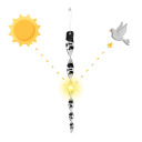 Bird scarer - reflective spirals in silver, 6 pieces BIOOGROD 731025, 2x2.3x30 cm, 10 g