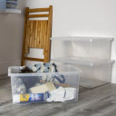 Коробка с крышкой Textile Box 45л 59,6x39,4x23cм прозрачная 0803008001 Curver