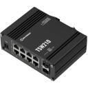 Teltonika L&uuml;liti 8 GbE, 2 SFP porti TSW210000040, 8x10/100/1000, 2xSFP, 20 Gb/s, alumiiniumkorpus, DIN-raudtee paigaldus