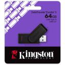 Kingston DataTraveler Exodia S DTXS/64GB, 64 GB, USB Type-A, USB 3.2 Gen 1, must, 1 tk, &uuml;hilduv Windows, macOS, Linux