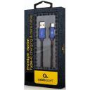 Gembird USB kabelis CC-USB2J-AMCM-1M-BL, 1m, 480Mb/s, 2.1A, zila krās.