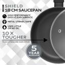 Russell Hobbs Sautē&scaron;anas katliņ&scaron; RH028401EU7, 18cm, vāks, maigs pieskāriens, elektriskā, gāzes, stikla keramikas, indukcijas