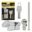 Keltin Užrakto cilindras su rankenėle K02705, 30/30G mm, 3 raktai, 25 000 ciklų, aliuminis, ZnAl lydinys