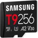 Samsung M&auml;lukaart T9 microSD MB-MH256T/WW, 256 GB, UHS-I U3, V30, A2, SD adapter, veekindel, l&ouml;&ouml;gikindel