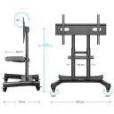 Onkron TV stovas TS1380-B, 50-83 colių, maksimali apkrova 65.5 kg, VESA 100x100-800x500 mm, auk&scaron;čio reguliavimas 880-1200 mm