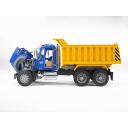 Bruder MACK Granite T&otilde;stetav veoauto BR-02815, 1:16, kollane, sinine, must, avanevad uksed, t&otilde;stetav kapott