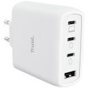 Trust mobiilne laadija MAXO 65W/4-PORT GAN 26068, 65W, 3xUSB-C, 1xUSB-A, 2m kaabel, valge, kiire laadimine, &uuml;lekoormuse kaitse
