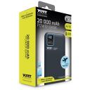Port Connect Power Bank akumulators 907002, 20000 mAh, 5 V, 2.1 A, 2x USB A, 1x USB C, LCD displejs