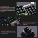 Vadu mehāniskā spēļu klaviatūra 108 taustiņi 22 apgaismojuma efekti magnētisks plaukstas balsts 1.6 m pinuma kabelis Nightfall GK-7 Melna CND-SKB7-US CANYON