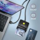 Axagon i&scaron;manioji kortelių skaityklė CRE-SM3N USB 2.0, kabelio ilgis 1.3 m, svoris 57 g, juoda, palaiko T=0 ir T=1, Plug and Play