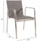 Садовый стул BEVERLY 54,5x66xH82см текстиль, серый, нержавеющая сталь 21194 HOME4YOU