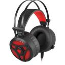 Genesis Žaidimų Ausinės NSG-1107, 3.5 mm, 32 omų, -48 dB, raudona LED ap&scaron;vietimas, 50 mm garsiakalbis, vibracija