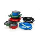 Pusdienu kārba ar inteliģentu dizainu, GoKit, R070913, mikroviļņu un trauku mazgājamā ma&scaron;īnā mazgājama, 23,4 x 19 x 6,6 cm, ogļu/zaļa, DeLuxe.