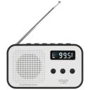 Adler Digitaalne raadio PLL AM/FM AD 1907, 40 eelnevalt seadistatud jaama, Laetav 600 mAh, LCD ekraan, Valge/Must