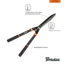 Hedge pruner with wavy blade, BRADAS, KT-V1121, 25 cm, anti-slip handles