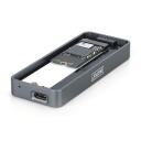 Digitus SDD cietā diska korpuss DA-71157, 20Gbps, USB-C 3.2, M.2 NVMe, alumīnijs, 1 x iek&scaron;ējais M.2 2230/2242/2260/2280