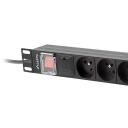 Lanberg toitejaotusseade PDU 19" 1U PDU-08E-0200-BK, 16A, 2m, 8x Prantsuse pistikud, 4000W, 220-250V