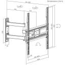 Sbox televizora kron&scaron;teins PLB-3644-2, 32-55'', 35kg, 100x100-400x400, +3&deg;/-15&deg;, 90&deg; grie&scaron;anās, melna